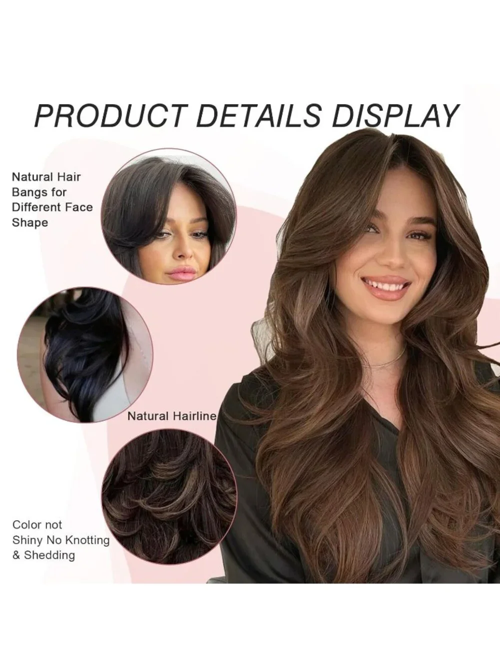 Women's Black Burgundy Long Blonde Wavy Synthetic Platinum Layered Classic Wigs
